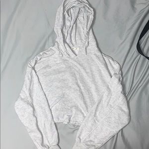 Garage Cropped Hooded Sweater w/ Drawstring